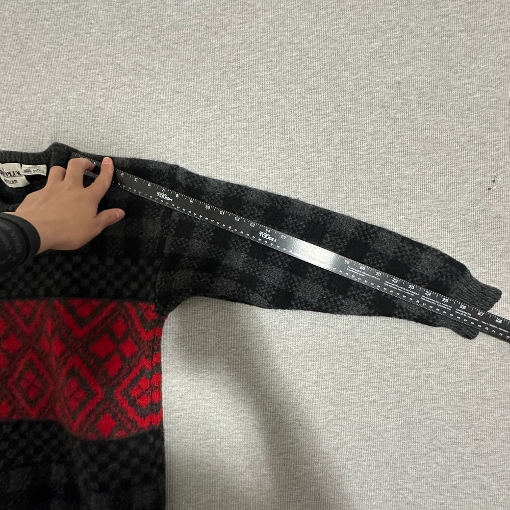 Vintage Brass Plum Nordstrom Shetland Wool Sweater Black Red Plaid Mens Medium - Picture 7 of 10